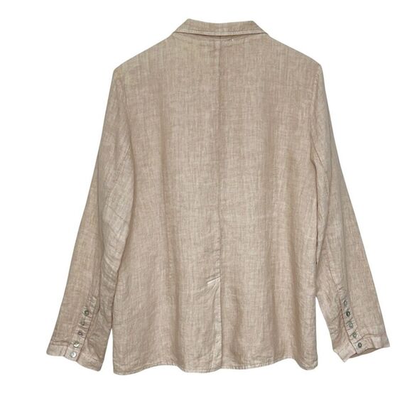 Bella Dahl Longline Linen Blazer Jacket Tan Size Large - Picture 3 of 13